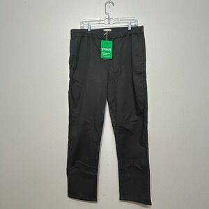 NWT Pact Gray Elastic Waist Straight Leg Pants Womens Size XL Organic Cotton
